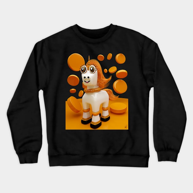 Butterscotch Unicorn Crewneck Sweatshirt by apadilladesign